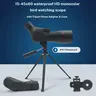 15 45x60 Zoom Spotting Scope, Waterproof HD High Power Telescope for Long Range Bird Watching & Wildlife Observation, with Tripod and Phone Adapter