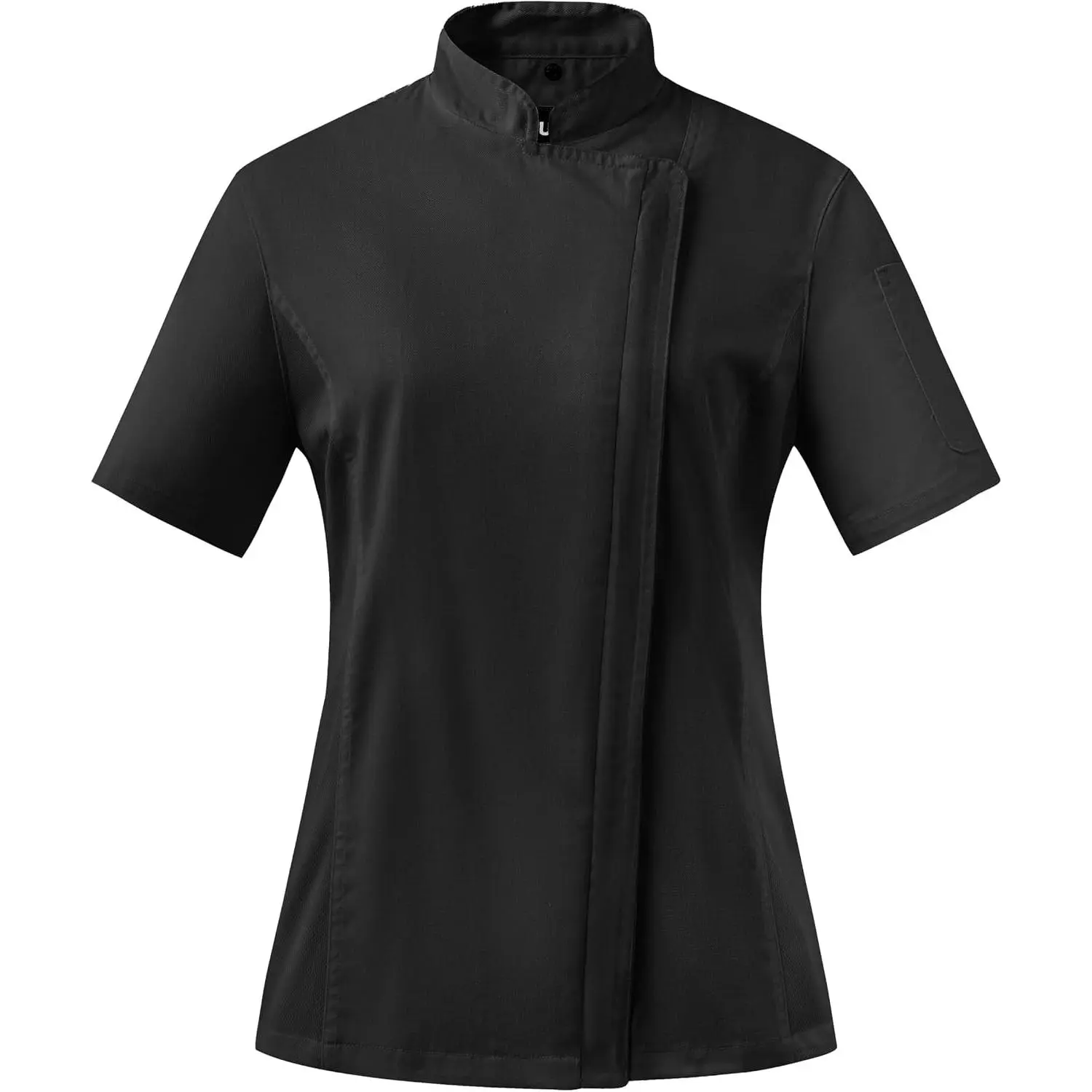 Chef Jacket for Women, Zipper Chef Coat with Side Mesh Vents | Long or Short Sleeve Chef Shirt Uniform for Kitchen Restaurant, Thermometer Pocket, Apron Tab, 1 or 2 Pack