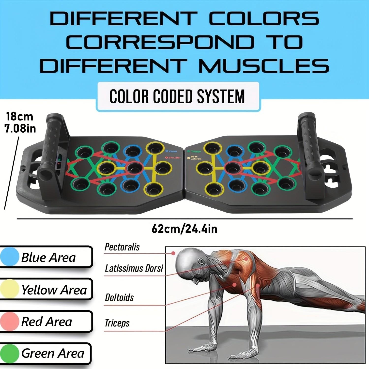 Multifunctional Push-Up Board + Resistance Bands Set, Home Gym Exercise Equipment, Chest Muscle Trainer, Strength Training Device, Functional Fitness Equipment, Strength Workout Equipment, Home Gym Gear, Work Out Equipment For Home Gym