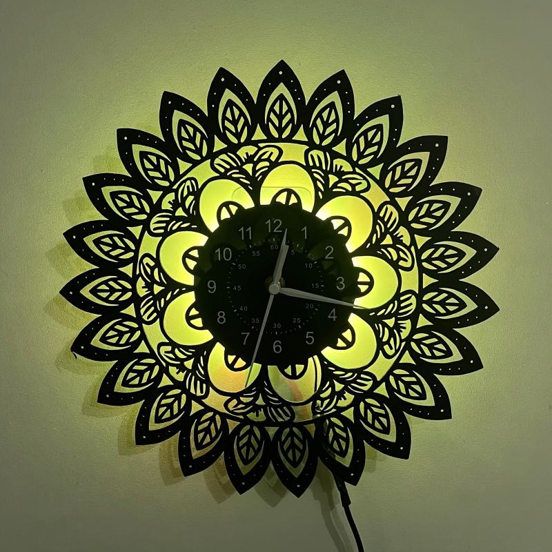 Middle Eastern Pattern LED Vinyl Wall Clock Silent Home Bedroom Decor Perfect Gift for Birthdays Anniversaries Christmas Halloween (Battery Not Included)