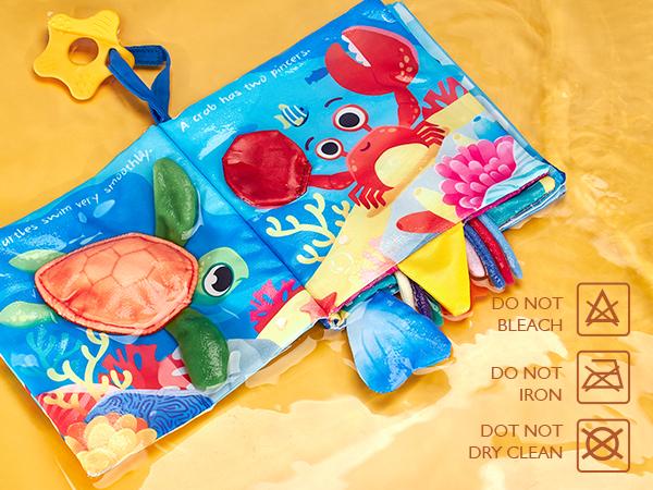 hahaland 2 PCS Baby Cloth Book Baby Infant Toy Newborn Sensory Montessori Toy for Babies 0-6 Months with Crinkle Squeaky Sounds, Mirrors, Teethers - Soft Cloth Tummy Time Book Newborn Baby Shower Gift Easter Stuffers Ideas