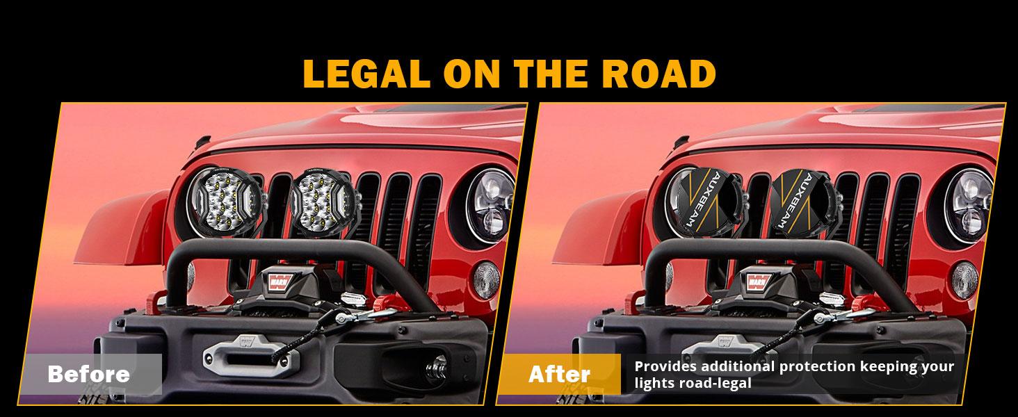 AUXBEAM V-ULTRA Series 5 Inch White Amber Side Shooter LED Pod Lights With Amber DRL IP68 Waterproof Offroad Jeep SUV Pickup Bar 172W LED Work Light