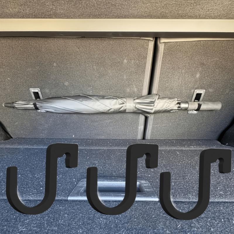 6pcs/2pcs Car Umbrella Hooks, Universal Trunk Hooks for Rain Umbrellas, Towels, Fishing Rods, Camping Gear Storage, No Drilling Required, Stable Installation, Suitable for Most Car Models