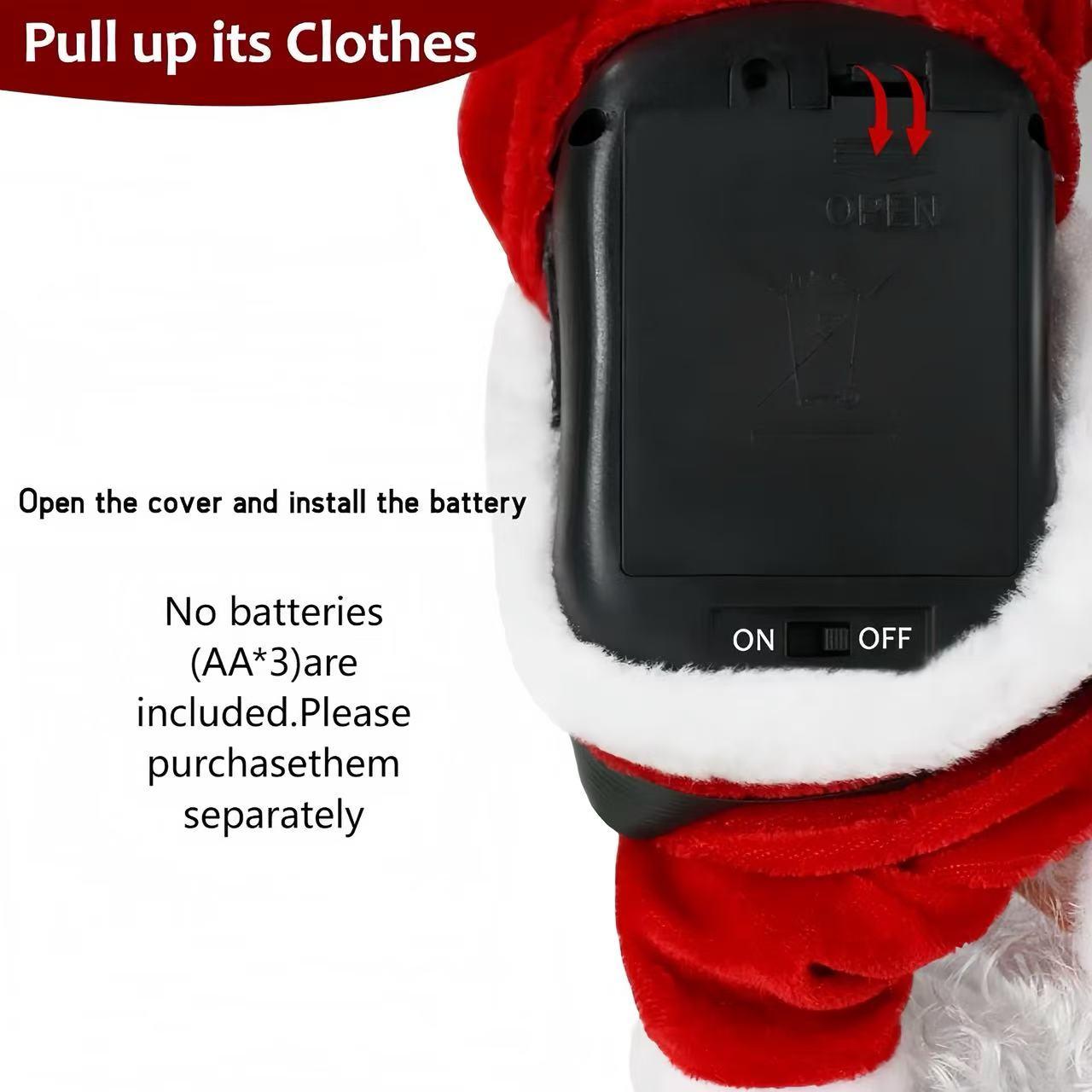 Electric Santa Claus, toys with music that sway the buttocks, guitar playing music, Christmas decorations, hip-hop Santa Claus, creative holiday gifts for singing and dancing, Battery Powered Ornament