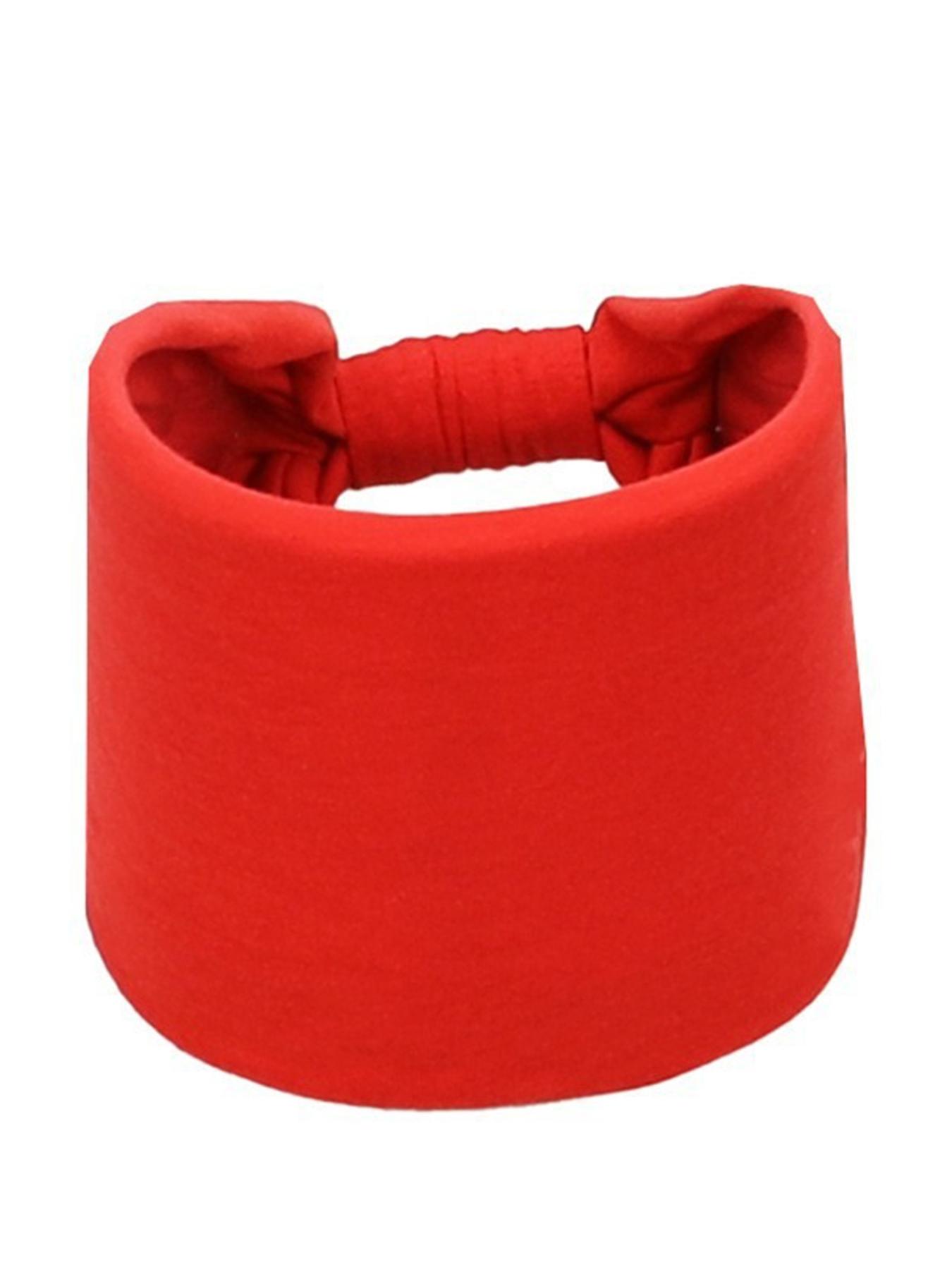 1 PC Fashionable Polyester Cotton Plain Wide Headband, Sporty Sweat-Absorbing Headscarf, All-Season Wear, Comfortable Fabric Material