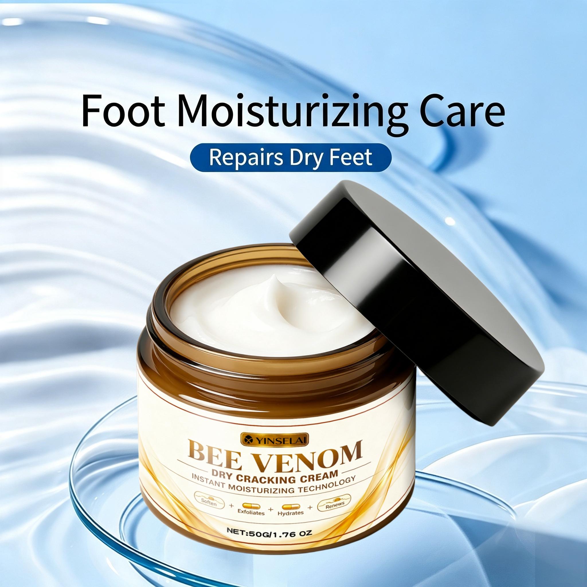 BEEVENOM Foot Cream, Bee Venom Dry Cracked Heel Cream for Dry Feet, Intensive Moisturizing & Exfoliating Foot Care, Softens Calluses & Rough Skin, Deep Hydration Repair for Cracked Heels, Essential Pedicure Treatment for Baby Soft Feet. #Skincare #FootCar