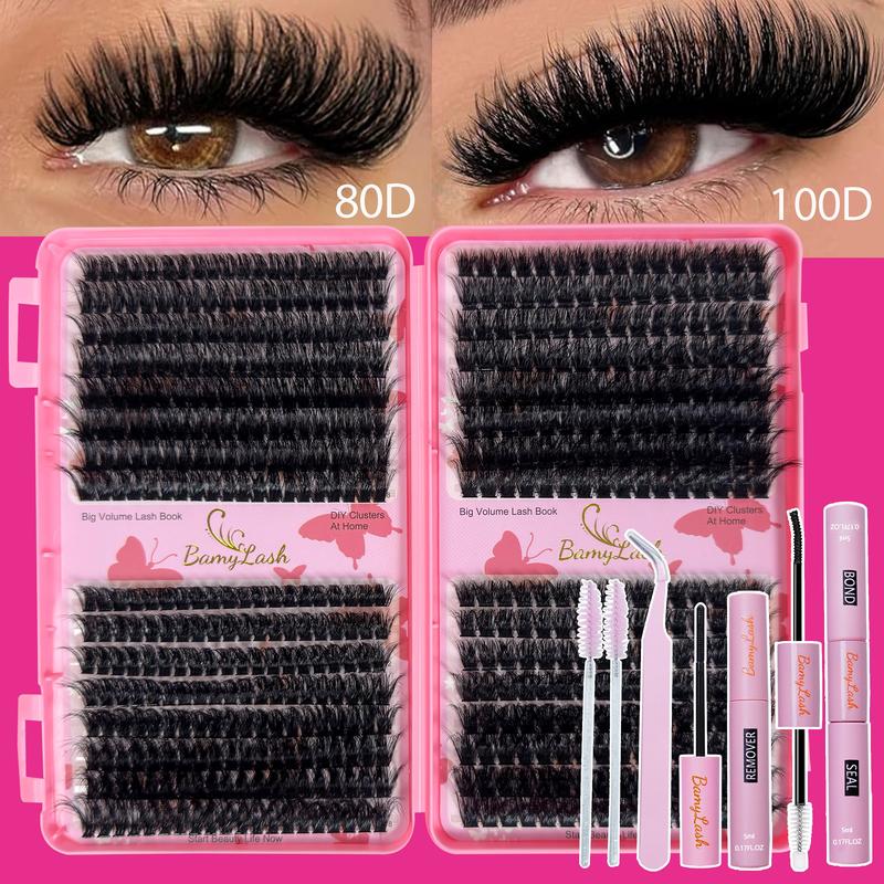 Lash Clusters Kit, 1856-Piece 10–18 mm D Curl 40D/60D/80D/100D Natural Volume Individual Eyelashes Book Set with Bond & Seal, Remover and Tweezers, Perfect for DIY at Home for Women and Beginners Lash Clusters Kit, 1856-Piece 10–18 mm D Curl 40D/60D/80D/100D Natural Volume Individual Eyelashes Book Set with Bond & Seal, Remover and Tweezers, Perfect for DIY at Home for Women and Beginners