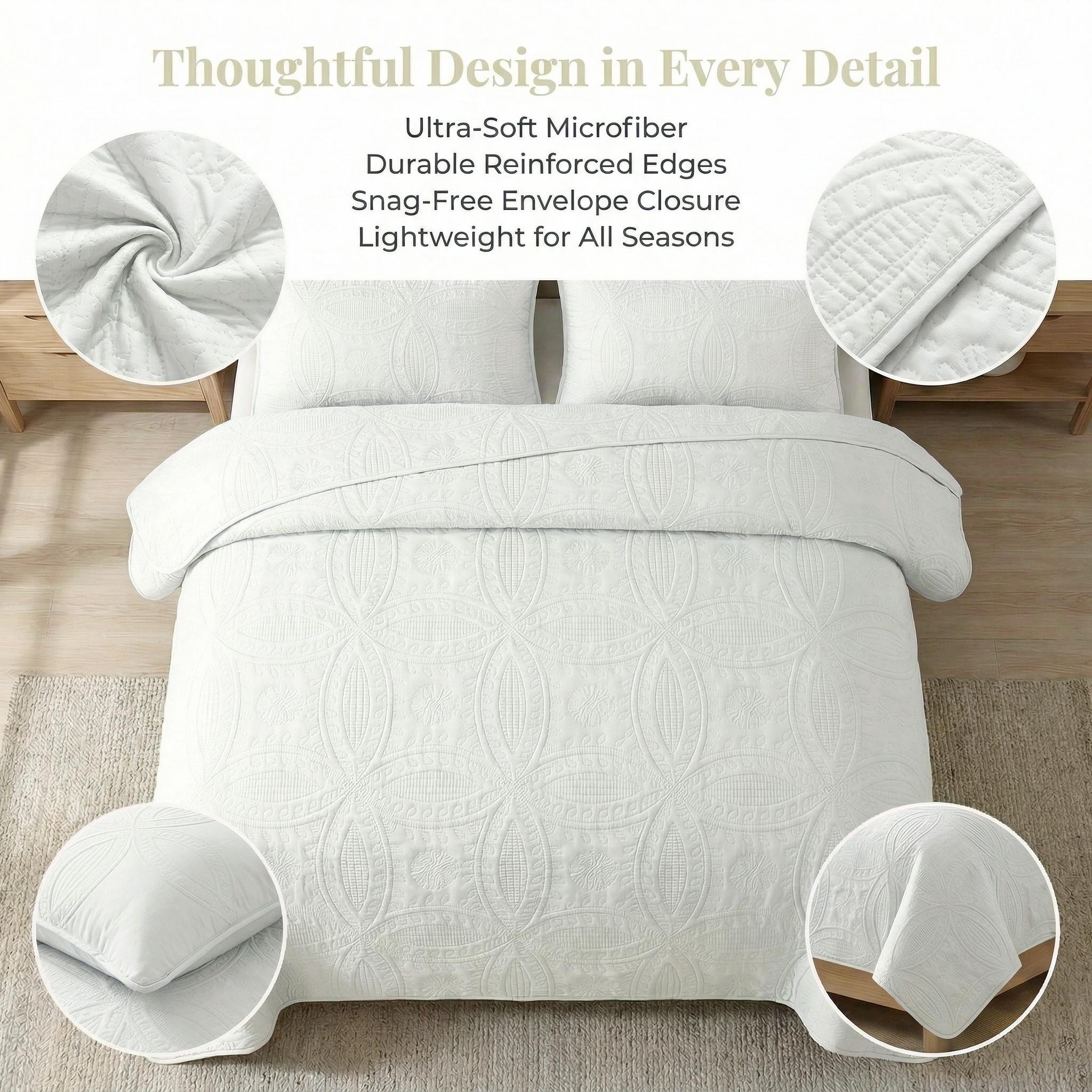 Ultrasonic 2/3-Piece Embossed Bedspread Coverlet Set – Lightweight All-Season Bedding, Soft Microfiber with Pillowcases, Machine Washable, Sizes Twin/Queen/King, bed accessories, All-Season suitable Gift aesthetic decor tiktokshopspringglowup Ultrasonic 2/3-Piece Embossed Bedspread Coverlet Set – Lightweight All-Season Bedding, Soft Microfiber with Pillowcases, Machine Washable, Sizes Twin/Queen/King, bed accessories, All-Season suitable Gift aesthetic decor tiktokshopspringglowup