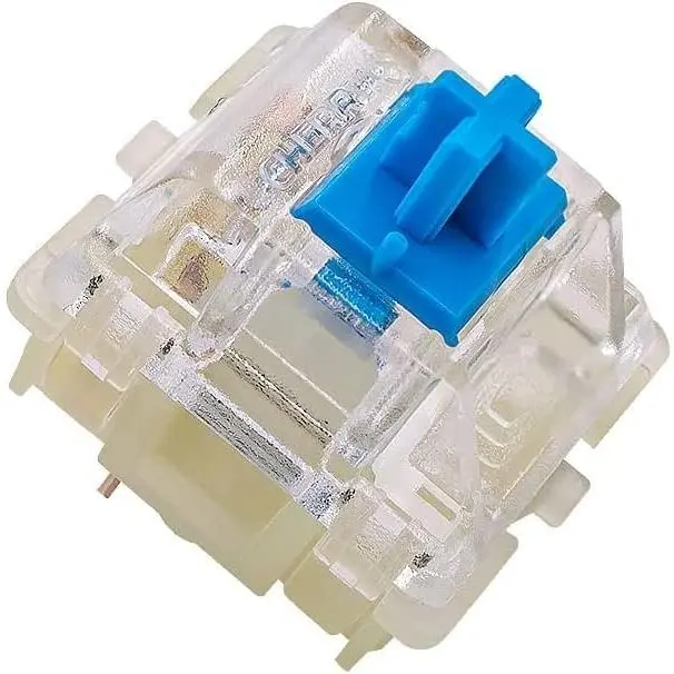 Cherry MX RGB Blue Key Switches Plate Mounted Tactile 60g Force Clicky Tactile SwitchesMX1A-L1NA for Mechanical Keyboard, with  Puller-10 Pack