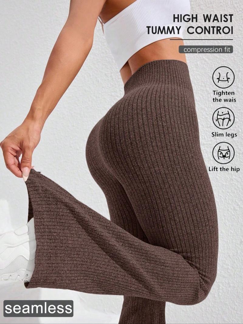 Women's Solid High Waist Sports Leggings, Casual Comfy Breathable Skinny Pants for Yoga Gym Workout Running, Ladies Sportswear for All Seasons