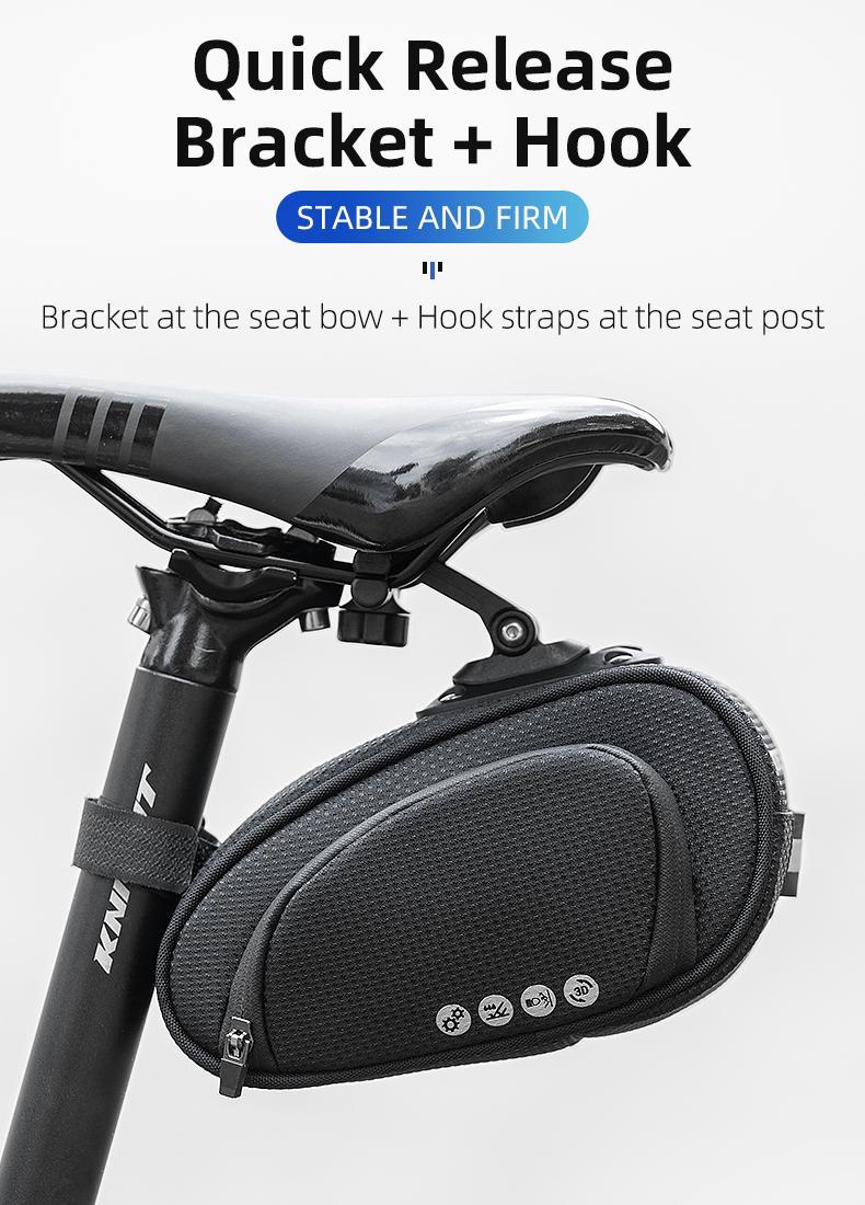 ROCKBROS Bike Saddle Bag Bike Bag Under Seat Bag Bicycle Seat Pack Pouch for Cycling Adjustable Mounting