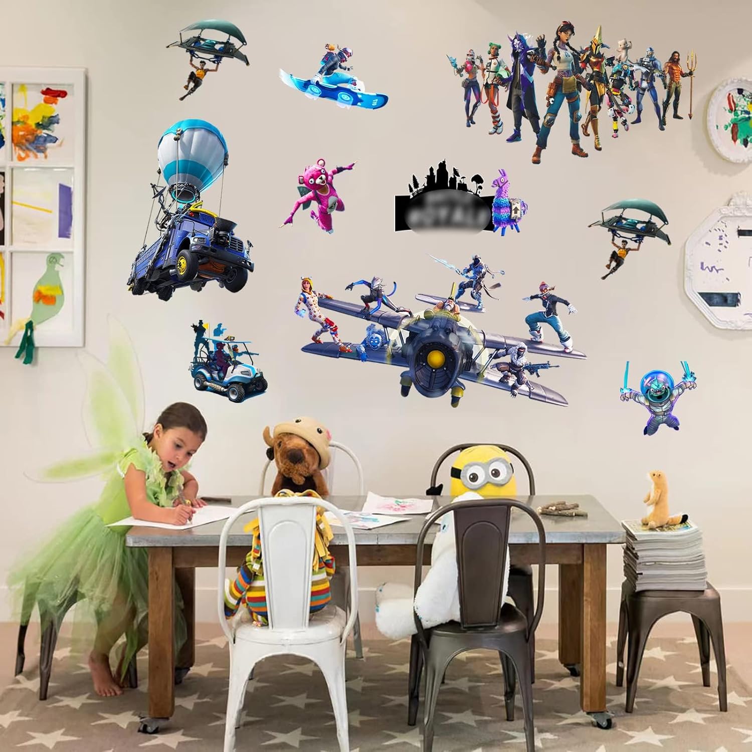 Royale Video  Themed Bedroom Wall Stickers 10 count/Sheet for Teen Boys Room Decoration,Where We Droppin Boys Bedroom Wall ,Wall Decor for ,  Stickers for Laptop
