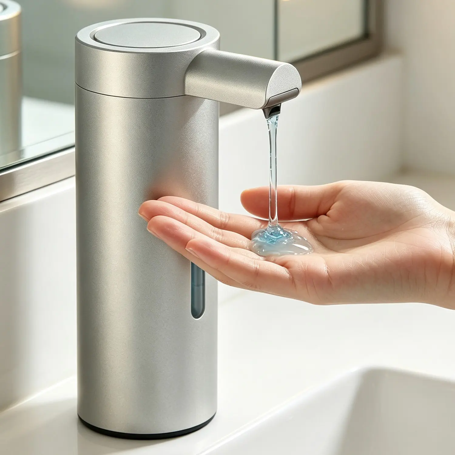 Automatic Induction Soap Dispenser, Touch-Free Liquid Soap Bottle, Rechargeable, Electric Sensor, 12oz, Ipx5 Waterproof, Home & Hospital Use