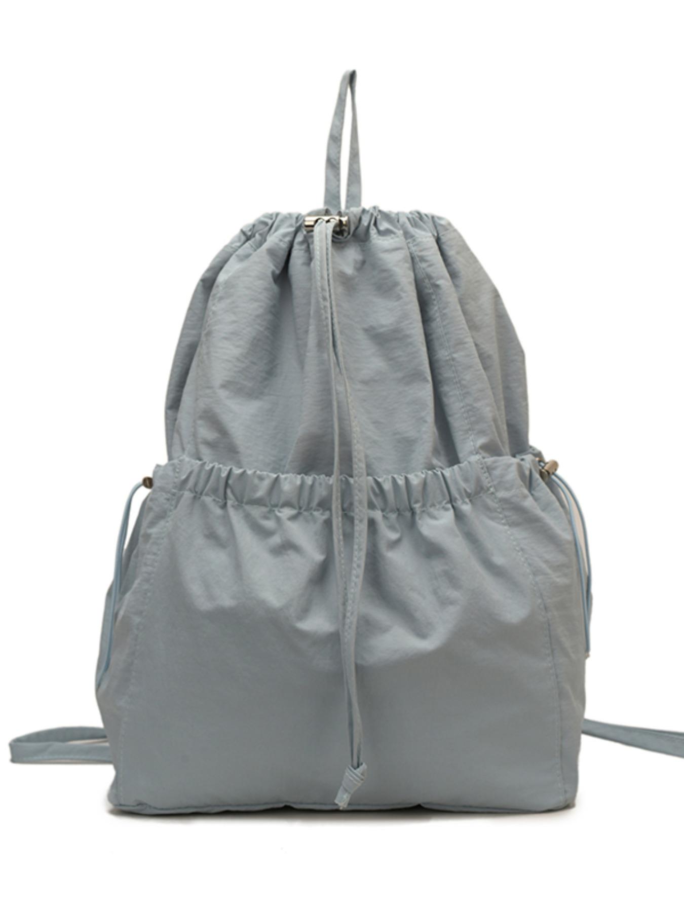 Large Capacity Nylon Drawstring Backpack, Preppy Style, Lightweight, Suitable for Students, Shopping, Daily Use, All Seasons