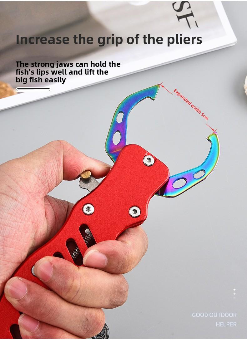 304 Stainless Steel Fish Lip Grip Tool Color Titanium Coating Portable Mini Fishing Pliers Hook Remover for Outdoor Angler