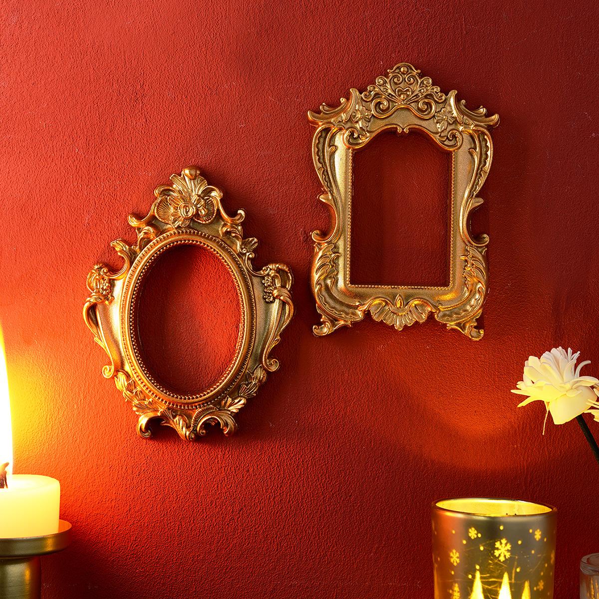 European Resin Frame Decoration, DIY Wall Decor, Multiple Styles Available, Photography Prop, Miniature House Ornament, Classic Rectangular Frame