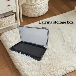 1PC Transparent Earring Storage Box, Minimalist & Elegant Portable Jewelry Case for Studs & Dangles – Compact Display Box & Organizer, Lightweight Box, Clear Storage Box
