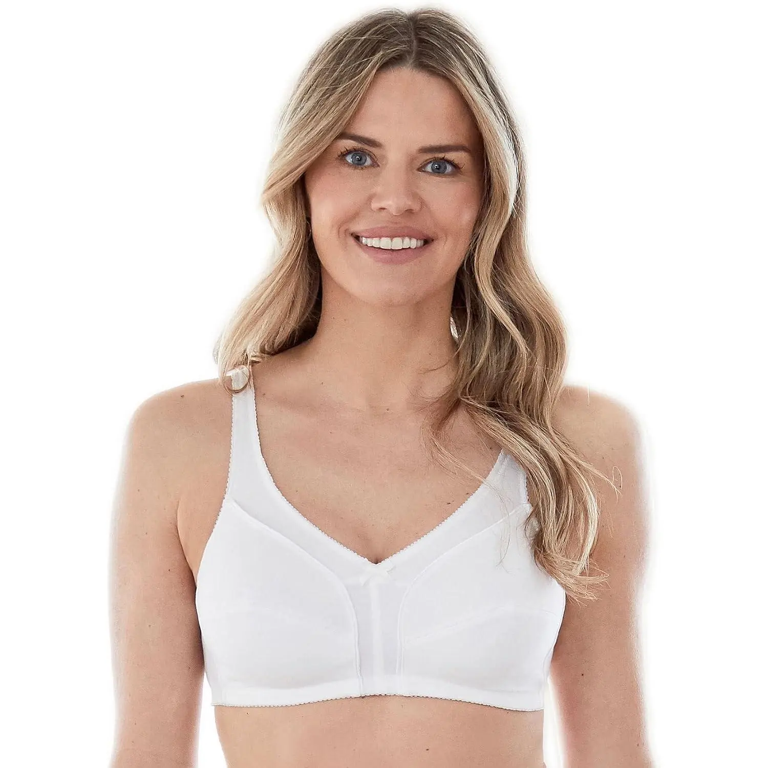 Women's Comfortable Wireless Cotton Bra with Unlined Seamed Cups 5006825Gift
