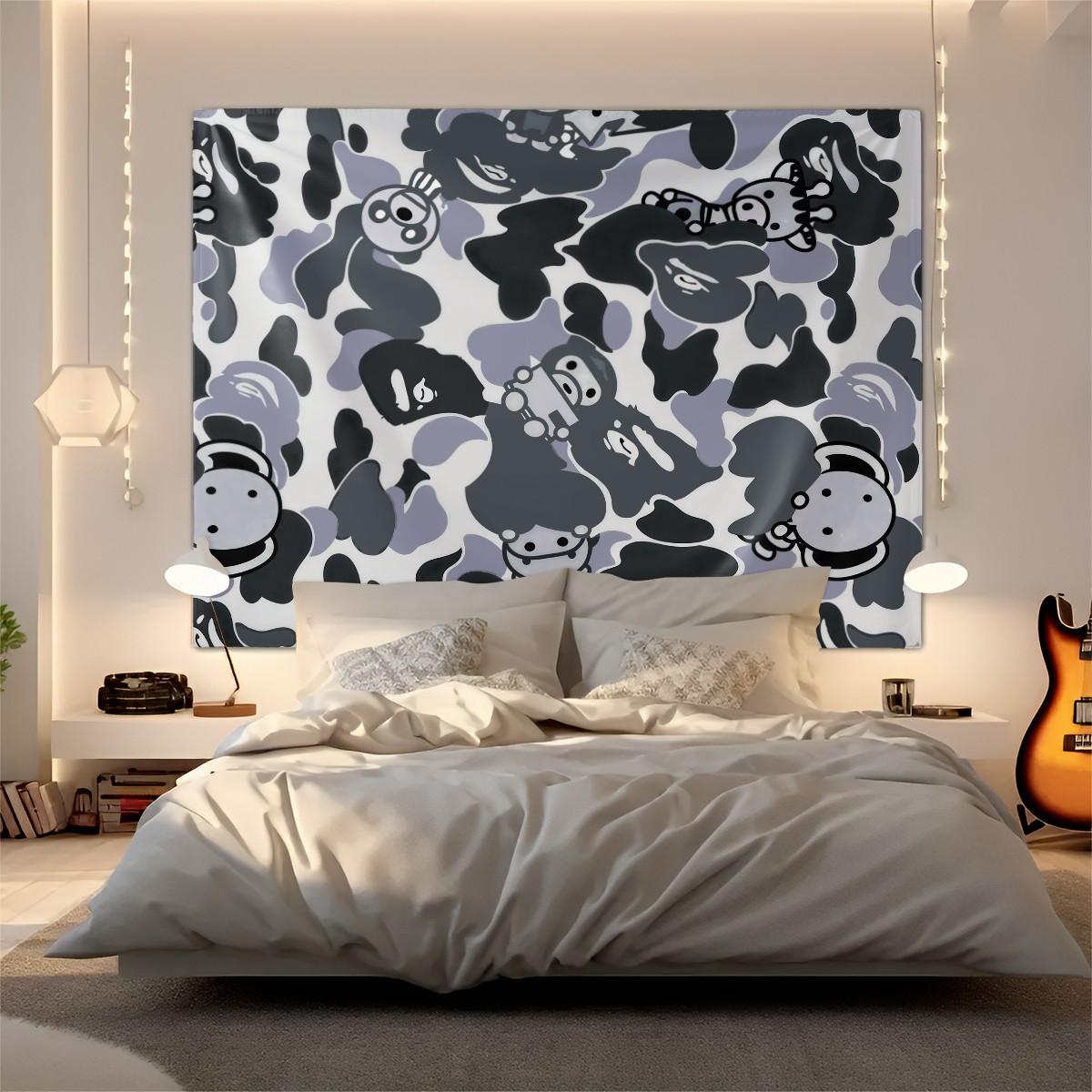 Camo Print Tapestry, Streetwear Style Wall Decor, Soft Fabric, Easy to Hang, Ideal for Background Decoration in Bedroom and Living Room for Trendy Youth, Perfect Gift for Family and Friends