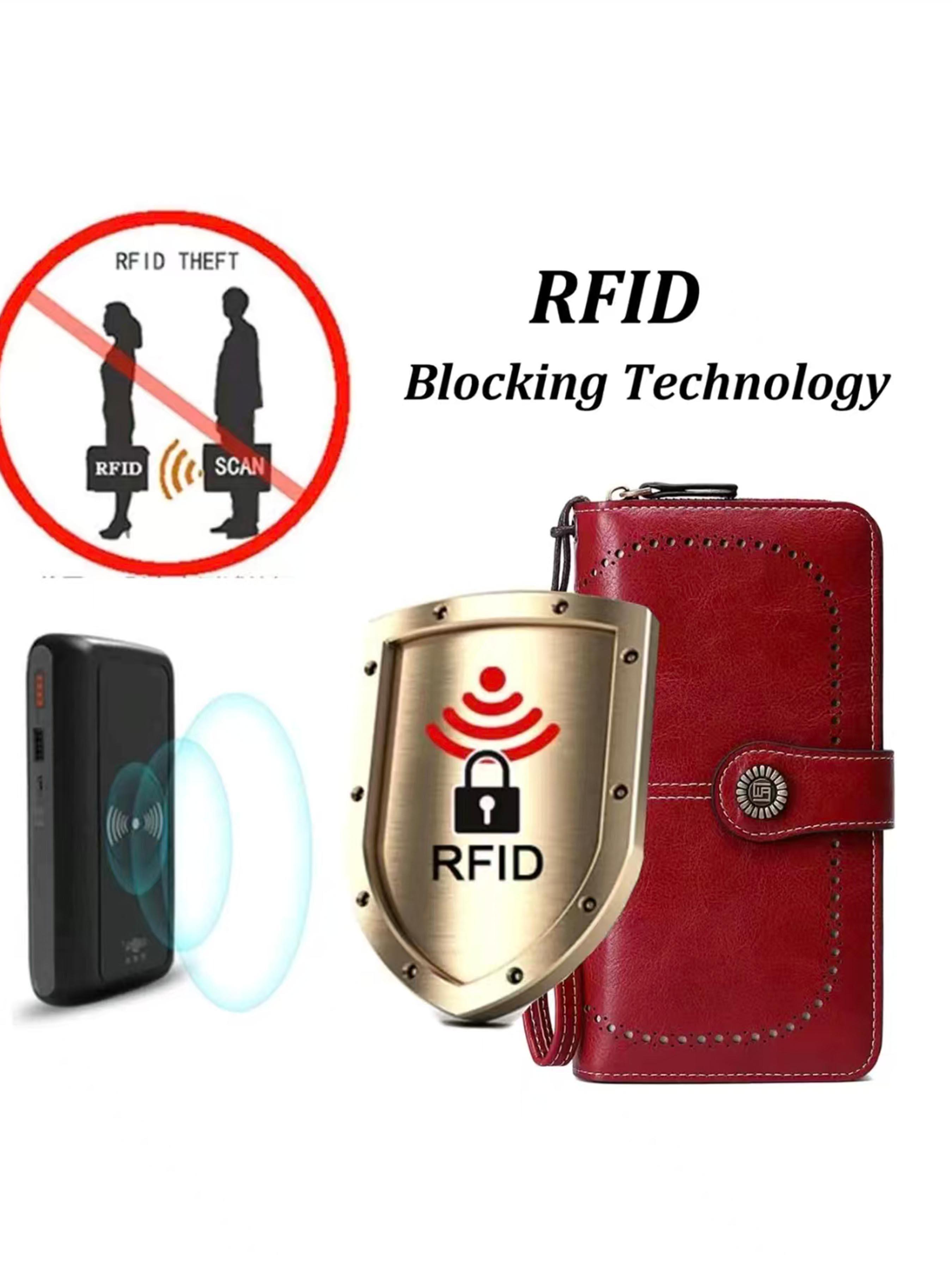 Women's Elegant Solid Color Long Wallet with Wrist Strap, Stylish Wallet, Multi-Functional Rfid Protection Zipper Wallet, Large Capacity Daily Use Handbag