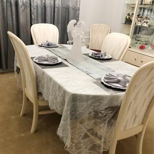 High Quality Rose Floral Lace Tablecloth - 60x120 Inch Rectangle Table Covering with Vintage Embroidery, for Rustic Boho Wedding & Multiple Uses Household Textile Decor