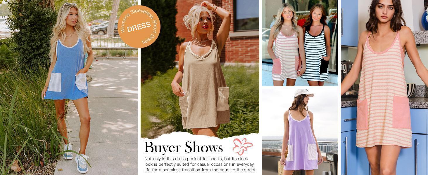 Imily Bela Women's Summer Mini Dress Casual Workout Tennis Dress with Shorts Sleeveless Althletic Dresses Outdoorfun