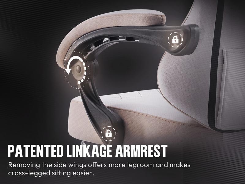 Dowinx Lumbar Massage Support office game Chair, spring cushion fabric, foot pedal ergonomic chair 300 LBS