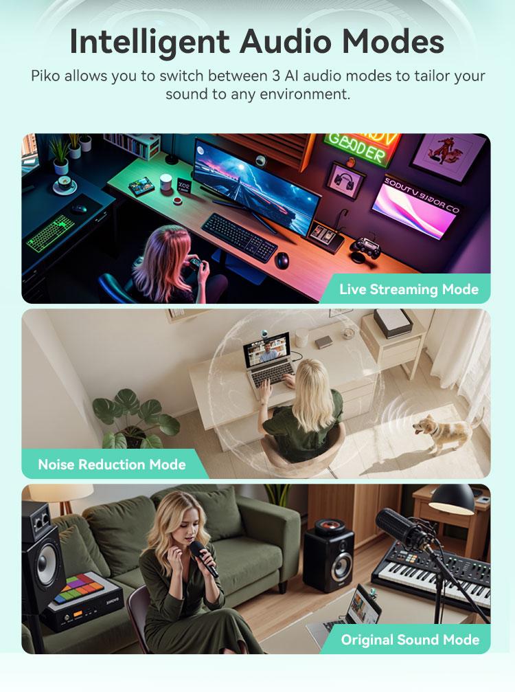 EMEET Piko Dual-Camera AI-Powered 4K Webcam for Switch 2 camera, AI-Assisted Lens Light Correction, Auto Focus, 1080@60 FPS, Built-in 3 Mics, Great for Streaming, Desk Setup and Creative Gifts, TikTokShopBlackFriday