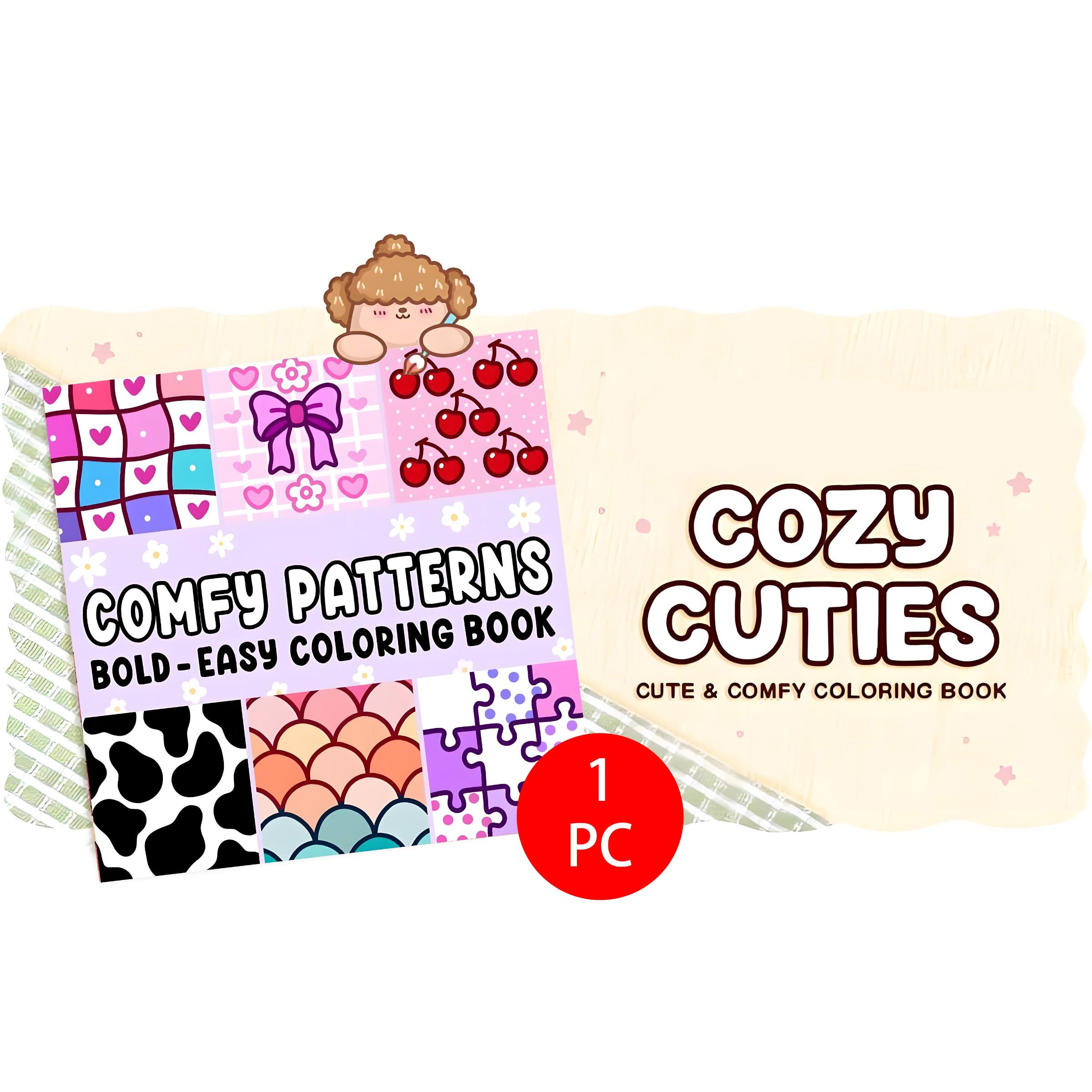 Comfy Patterns Bold & Easy Coloring Book for Kids & Adults - 22 Premium Easy Coloring Pages, 120gsm Thick No Bleed Paper, Non-Toxic Odorless, Perfect for Stress Relief, Mindfulness & Relaxing Creative Fun