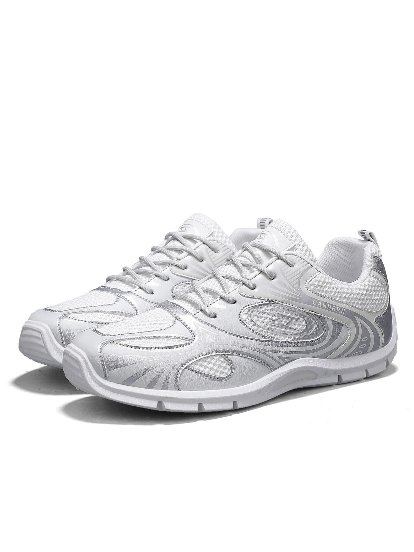 Men's Retro Streamline Outdoor Running Shoes Leather Mesh Splicing Streamline Design Non-Slip Breathable Comfortable for Street Activities Jogging Gym City Walking