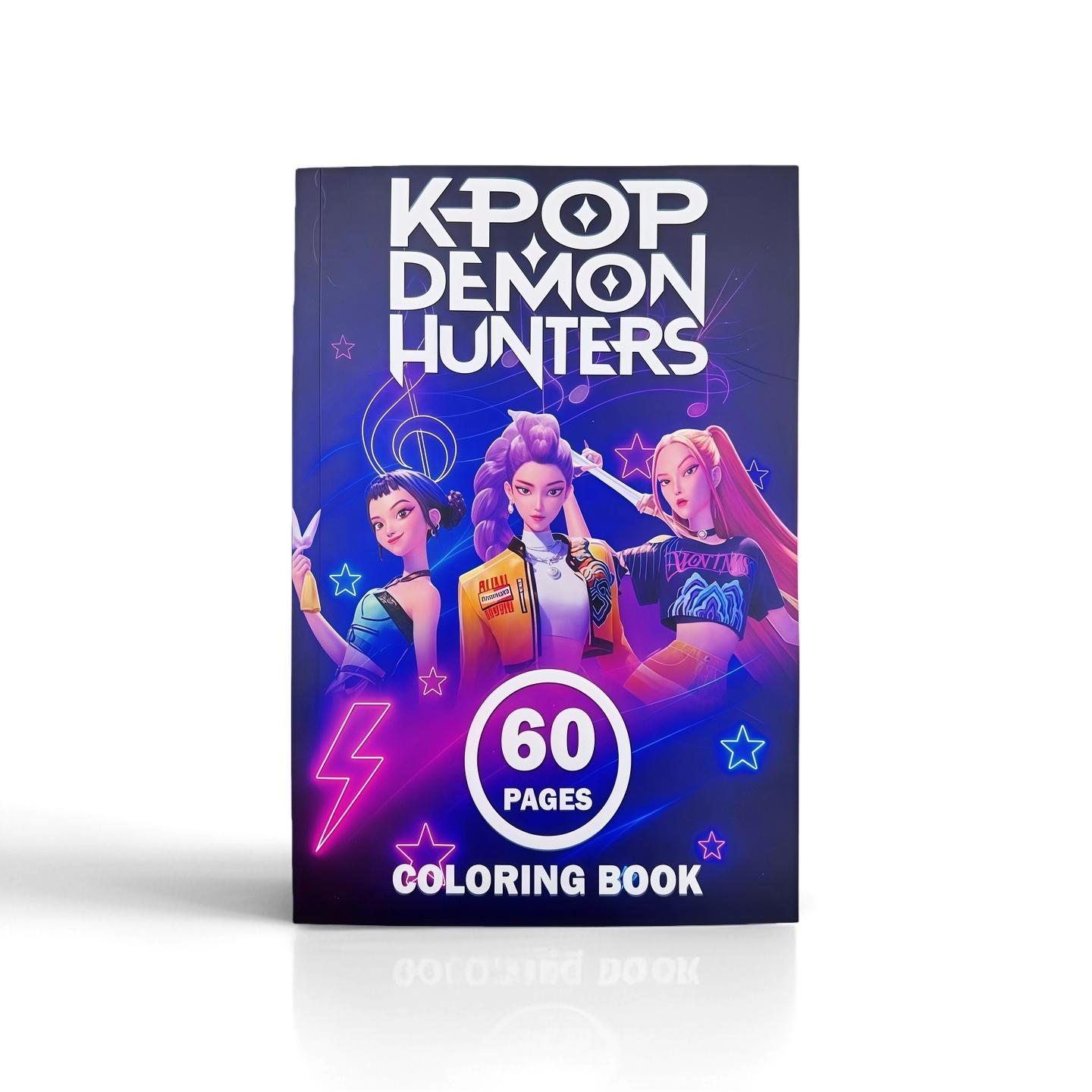 Kpop Devil Hunter Coloring Book, Perfect Gift for Fans, High-Quality Paper, Stress Relief and Creativity, Essential Art Supplies,Demon Hunters Kpop Merch