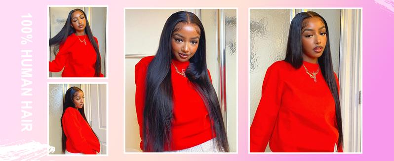 Bling Hair Wear to Go 5x5 Lace Closure Wig Bleach Knot Human Hair Pre Plucked Pre Cut Straight Brazilian Human Hair Natural Color For Beginner No Glue