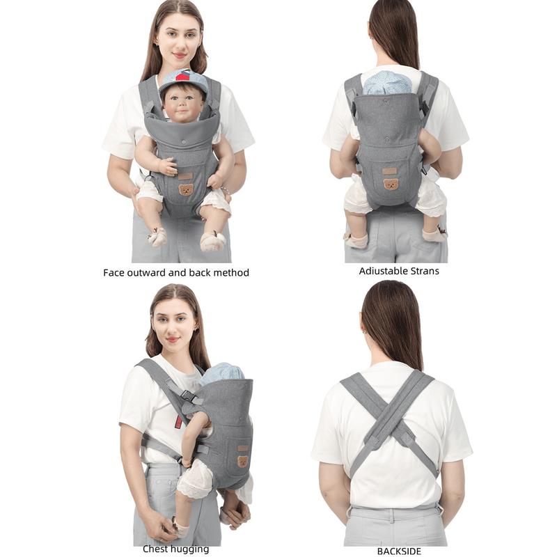 2 in 1 Lightweight Baby Carrier for Front and Back Carrying, Adjustable Buckle, Breathable Fabric for All Seasons, Multi-Functional Design for Easy Outings