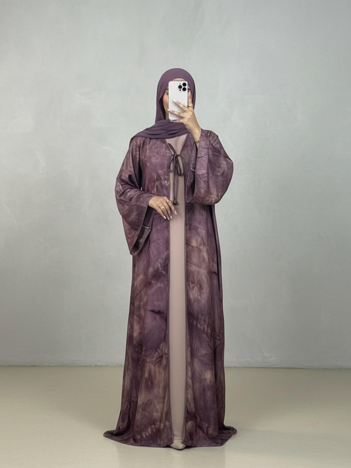 New Design Muslim Women Printed Long Cardigan Open Front Abaya, Elegant Comfortable Design, Perfect for Daily Wear, No Hijab Included