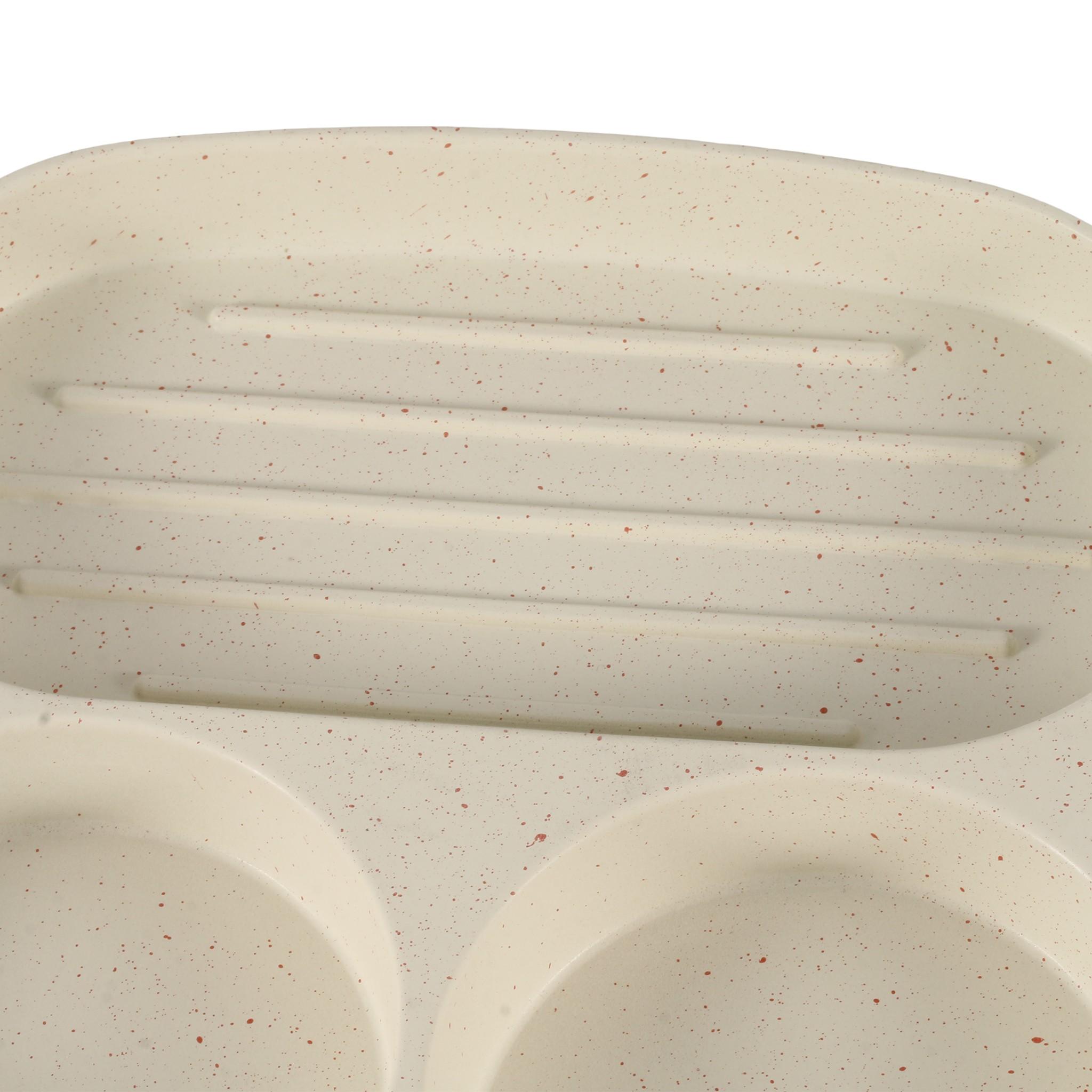 Non-Stick Egg Cooker with 4 Holes, Small Breakfast Pancake Pan, Kitchen Utensil for Gas and Electric Stoves, Handle Included