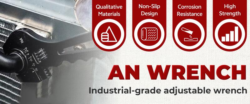 Findmall 3AN-16AN Adjustable An Fitting Wrench Tool Light Aluminum Wrench Tool for Hose End Fitting Adapter Black