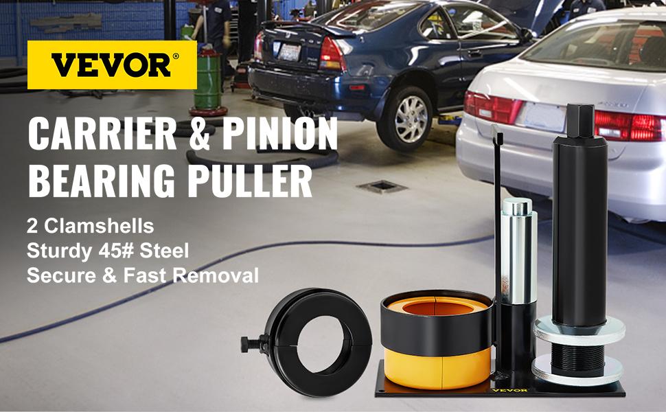 VEVOR Carrier Pinion Bearing Puller, Compatible with Dana 30, 40, 60, 70, Ford 9 Bearings, Pinion Puller Tool with 2 Clamshells, 45# Steel Clamshell Carrier Bearing Puller for Auto Repair