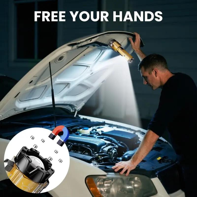 10 in 1 Rechargeable Multi-Function Laser Flashlight with High Lumen LED, Emergency Hammer with Window Breaker, Perfect for Car, Home, Outdoor Survival, and Personal Safety