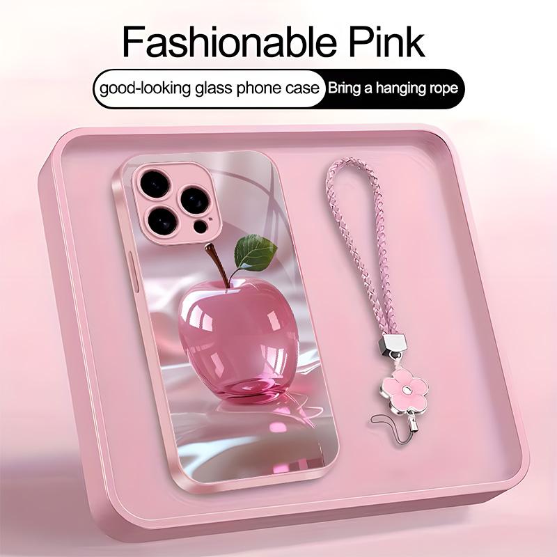 Luxury Crystal Apple Phone Case Metallic Cover with Lanyard for iPhone 17/16/15/14/13 Pro Max and Samsung S25 Ultra -- 975