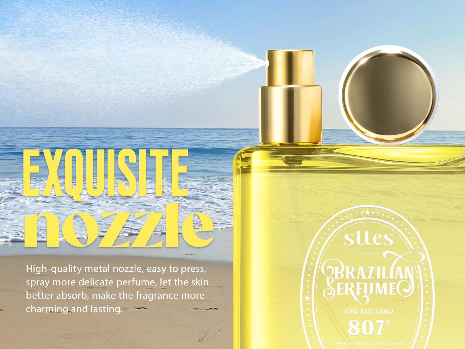 Sttes Perfume 807# (SUN AND SAND) – Eau De Parfum 100ml (3.4 fl oz) – Coconut Milk, Warm Sand, Vanilla Sttes Perfume 807# (SUN AND SAND) – Eau De Parfum 100ml (3.4 fl oz) – Coconut Milk, Warm Sand, Vanilla