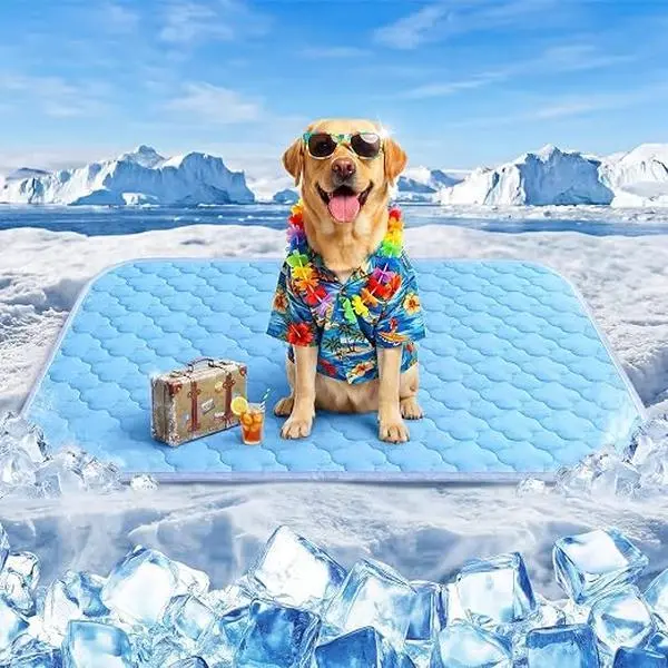 Dog Cooling Mat for Dogs, Long-Lasting Cool Pad for Dogs Outdoor & Indoor Use w Waterproof Cover, Summer Cooling Pet Bed  Non-Slip Washable Pet Blanket