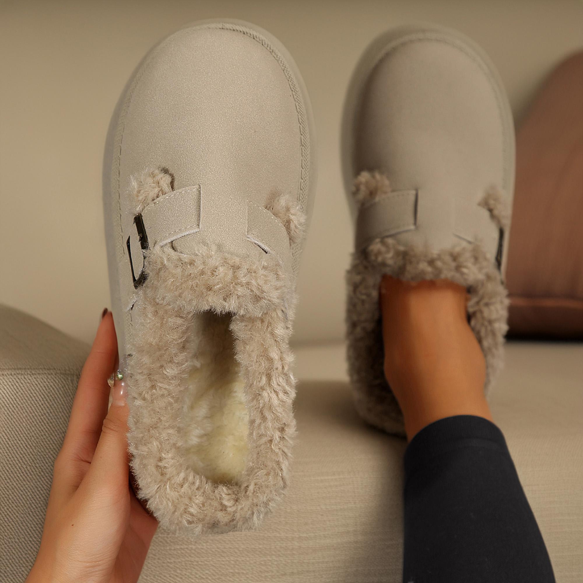 Women's Slippers Platform Thermal Lined Warmth Snow Boots Adjustable Buckle Thick Bottom Soft Slippers for Indoor Outdoor Springfresh Women's Slippers Platform Thermal Lined Warmth Snow Boots Adjustable Buckle Thick Bottom Soft Slippers for Indoor Outdoor Springfresh