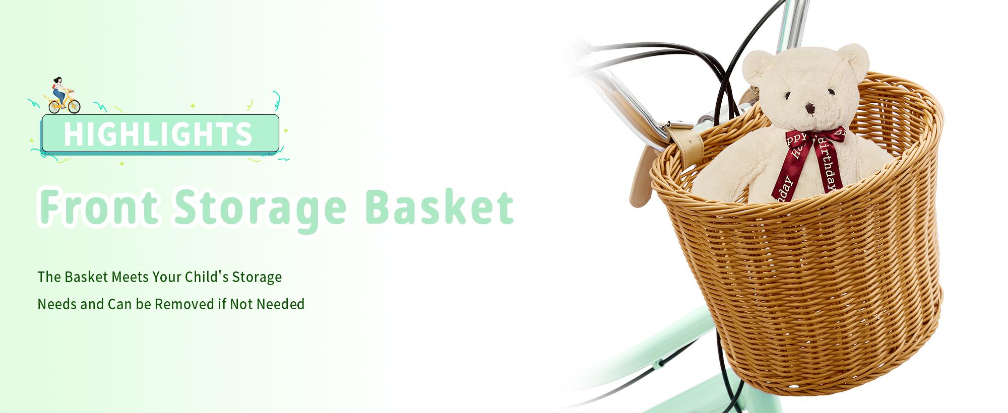 Kids Bike, Retro Cruiser Bike for Girls, 20 24 Inch 7-Speed Kids Bicycles for Ages 6-14 Girls Youth with Rattan Basket, Dual-Disc Brake Carbon Steel Frame Lightweight Bicycle, Multiple Colors