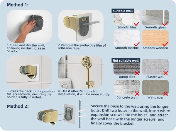 Hibbent All Metal CUPC Certified Shower Head, 10'' High Pressure Rainfall Shower Head/Handheld Showerhead Combo with 12'' Adjustable Curved Shower Extension Arm, 10-Spray, 71'' Hose, Showerhead Holder, Brushed Gold