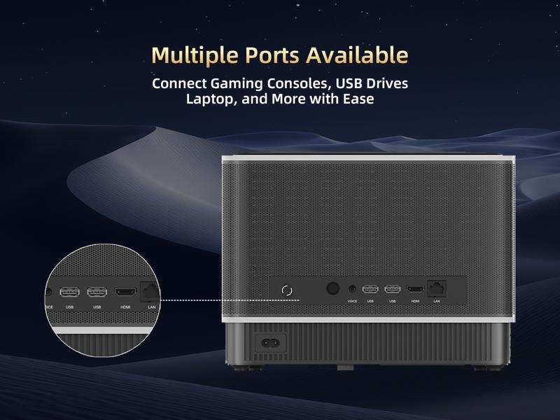 KTC Smart Projector Netflix Licensed / Dolby Audio, 4K Supported TRUE 600ANSI Native 1080P with WiFi / Bluetooth & Dual Strong Speakers,Seamless Autofocus & Keystone Home Theater Proyector 2025