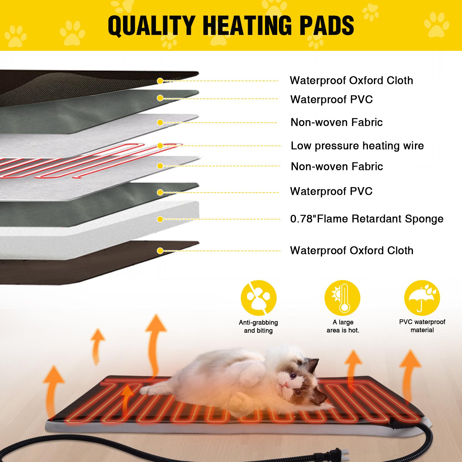 Aivituvin-AIR7033-IN-HP Heated Winter-Proof Feral Cat House | Insulation Liner| Heated Pad,Two-Stroy Insulated Outdoor Cat Shelter with Heater