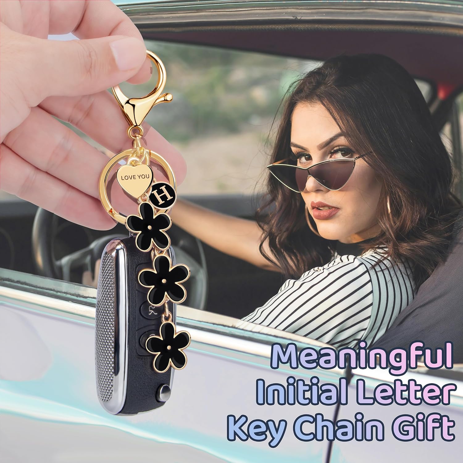 Suweibuke Initial Letter Keychain with Love You Heart, Cute Key Chain Gift for Women Girl, Charm for Keys Handbags Backpacks Suweibuke Initial Letter Keychain with Love You Heart, Cute Key Chain Gift for Women Girl, Charm for Keys Handbags Backpacks