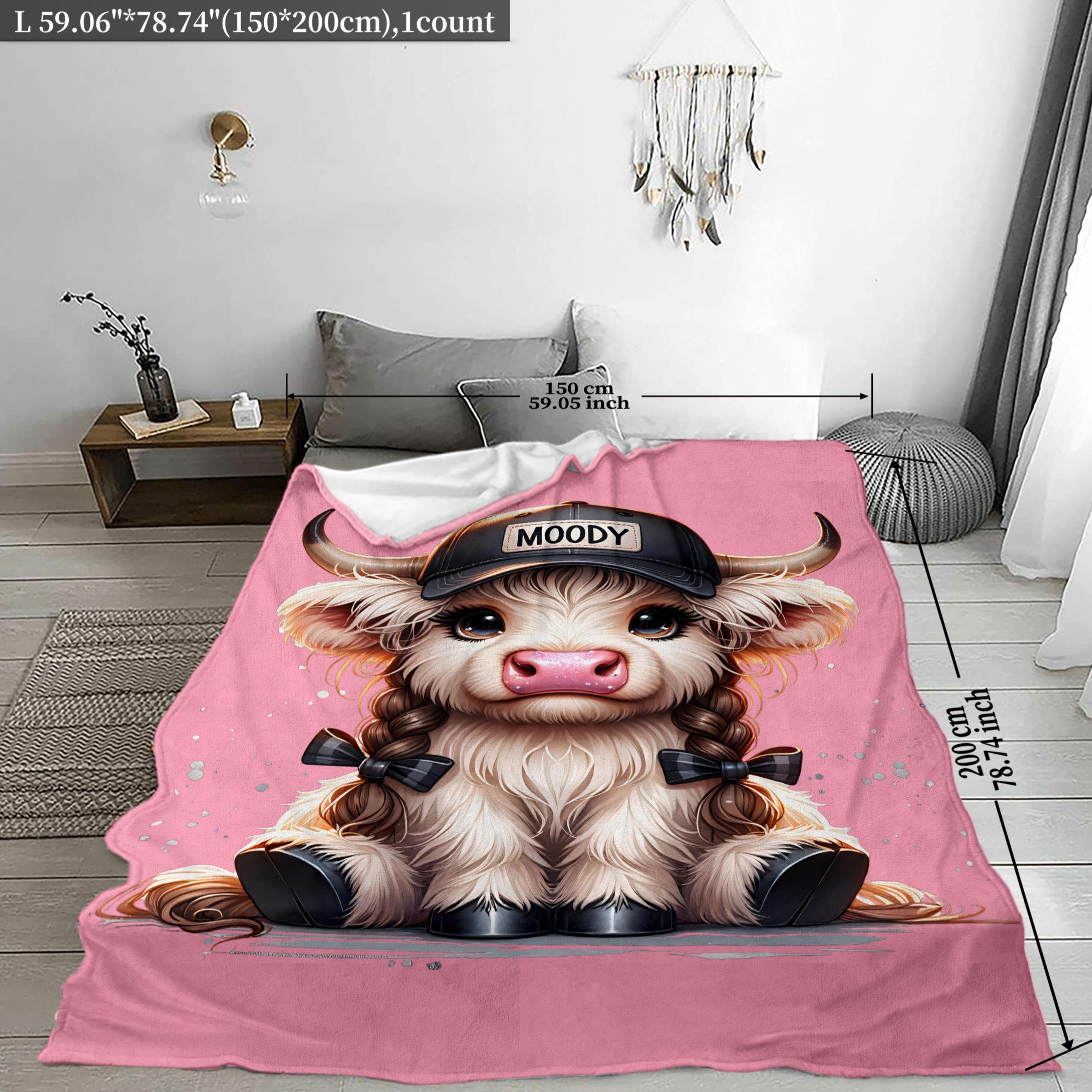 Cartoon Cow Pattern Blanket, 1/2 Counts Soft Comfortable Throw Blanket, Air-conditioned Room Blanket, Warm Nap Blanket For Home & Office Cartoon Cow Pattern Blanket, 1/2 Counts Soft Comfortable Throw Blanket, Air-conditioned Room Blanket, Warm Nap Blanket For Home & Office