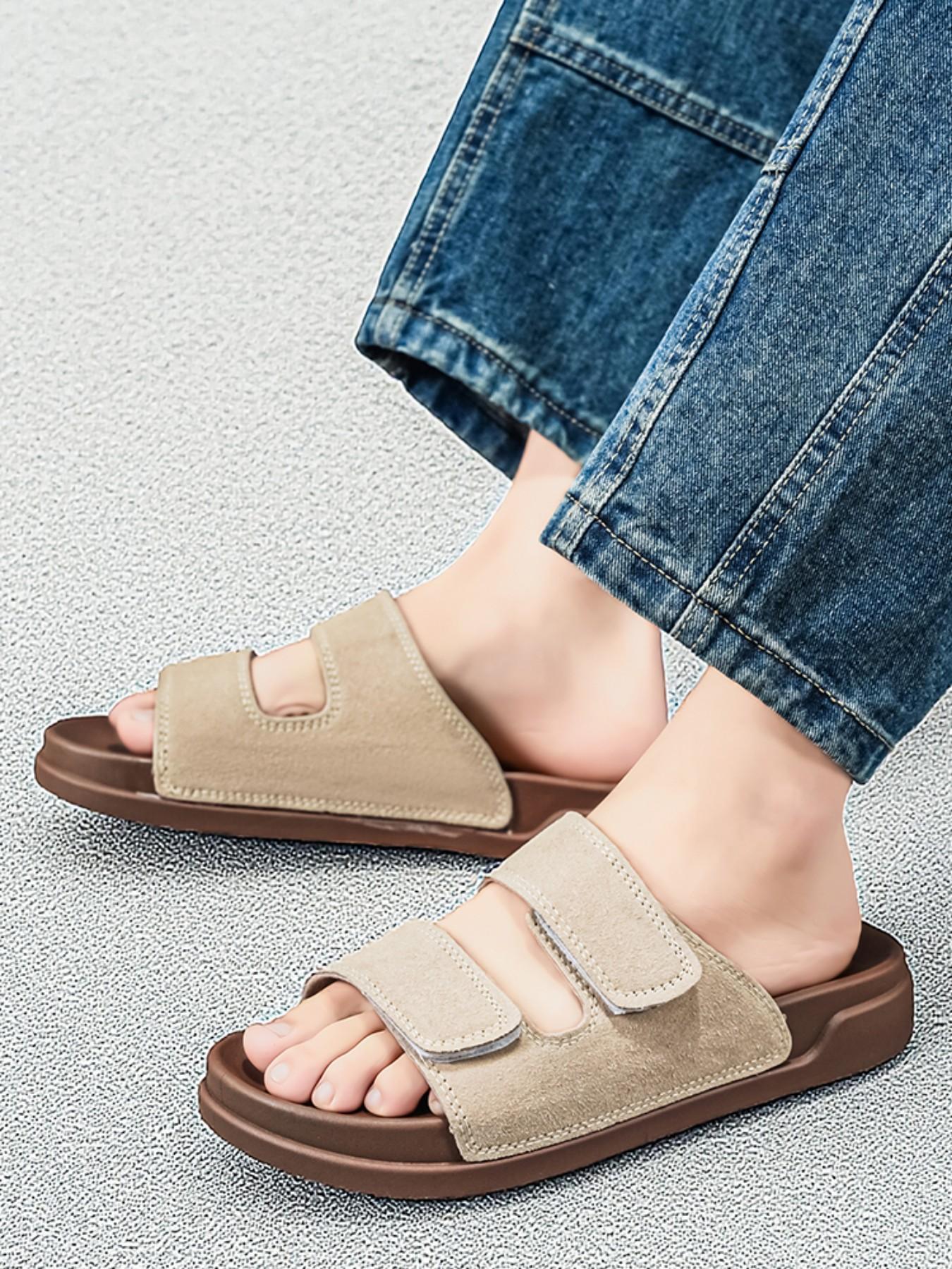 Men's Casual Sandals, Summer Outdoor Anti-Slip Beach Shoes, Fashion Youth Breathable Comfort Multifunctional Trendy Flip Flops