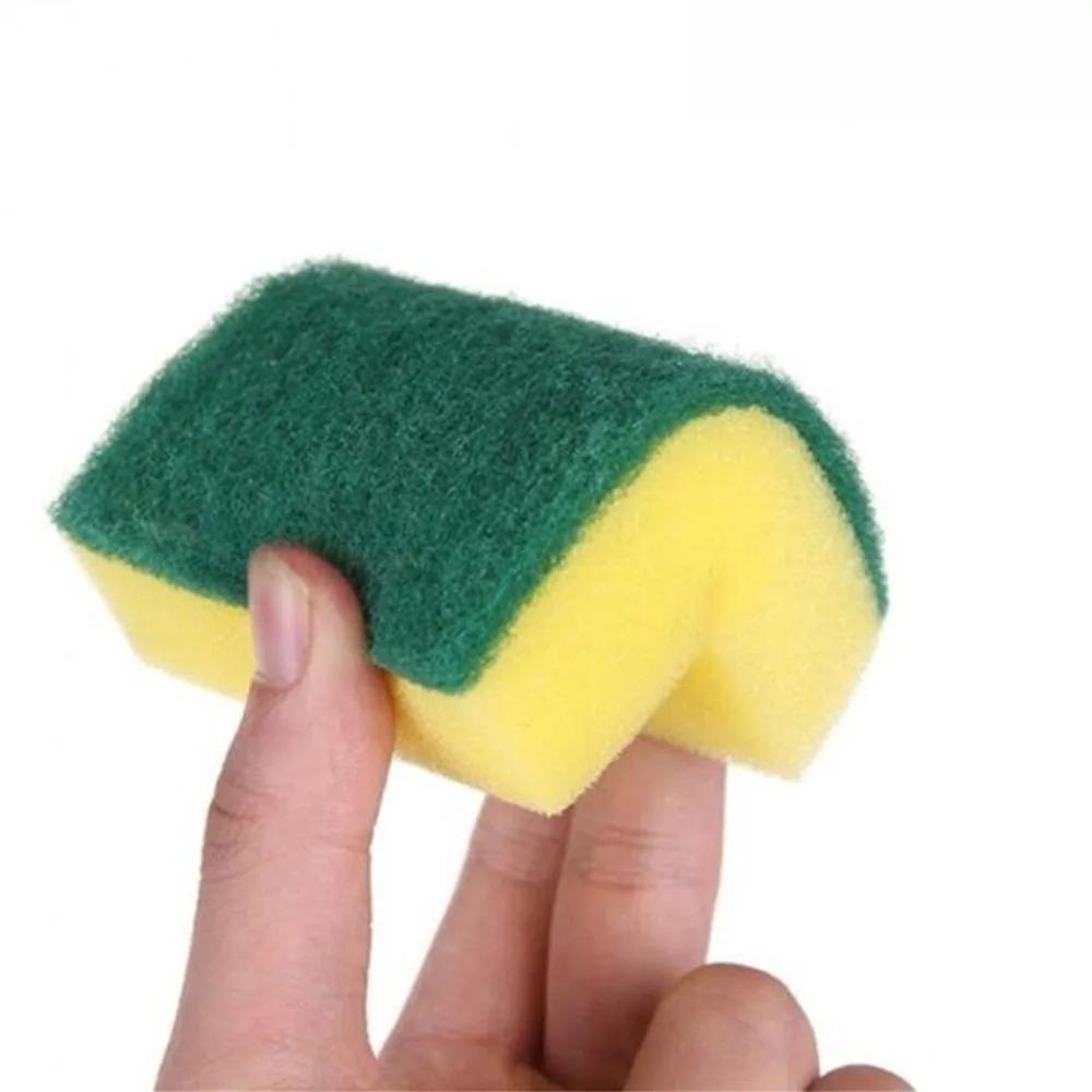 Double-Sided Scrub Sponge: Anti-Mold & Antimicrobial, Dual-Layer for Dishwashing, Kitchen, Bath, Garage, Reusable & Scratch-Free Cleaning Pad, High Density Sponge